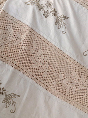 Handmade vintage crochet blanket, 2 × 2.15 m