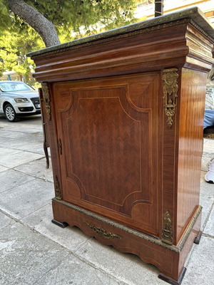 Bayou cabinet with marble and brass details, used