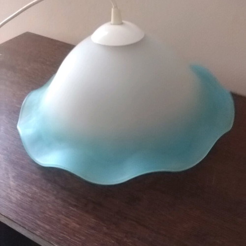 Ceiling light like new in white and sky blue color