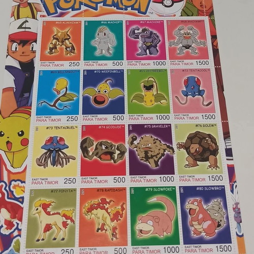 East Timor Pokemon stamps 2001 used, set of 8 sheets