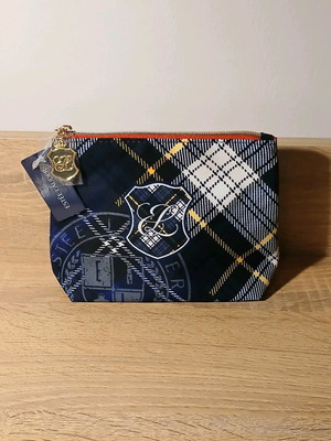 Estee Lauder toiletry bag new, blue gray checkered
