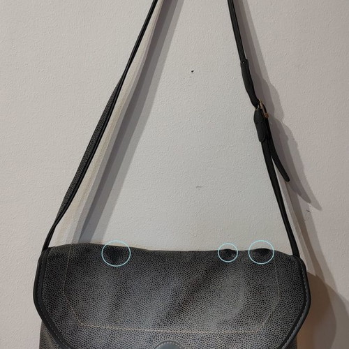Women's shoulder bag used, synthetic, faded green color