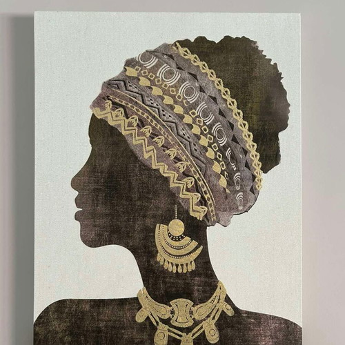 Canvas painting ethnic African art with gold details new
