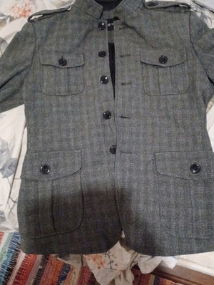 Women's gray military-style jacket by Exist like new