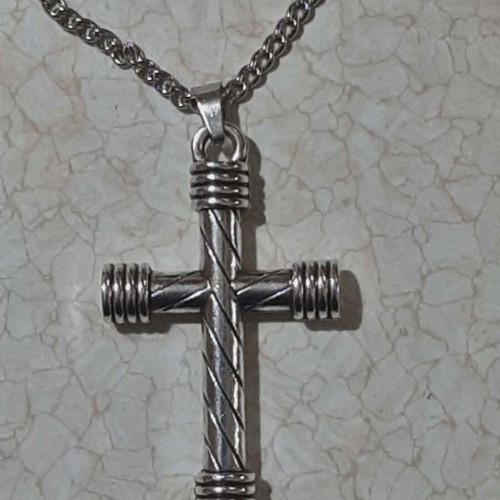 Men's cross in steel, brand new