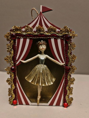 Vintage decorative item with handmade porcelain figure like new