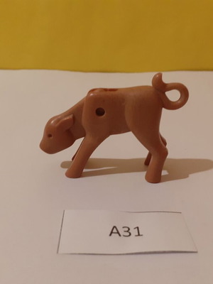 Playmobil calf A31 used, light brown color, loose neck
