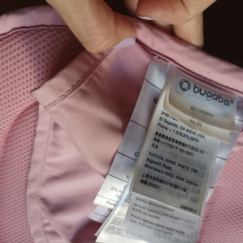 Bugaboo anti-sweat stroller liner used, pink