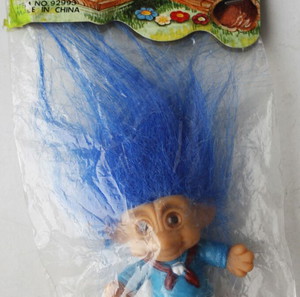 VINTAGE 90'S HAPPY TROLL ΟΙ ΕΥΧΟΥΛΗΔΕΣ ΦΙΓΟΥΡΑ ΜΕ ΜΠΛΕ ΜΑΛΛΙΑ 13εκ ΣΦΡΑΓΙΣΜΕΝΟ !