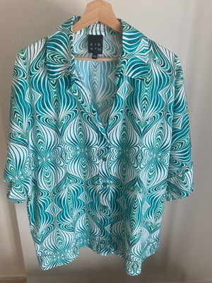 Access Fashion Oversized Shirt като нова, един размер, зелен, 100% памук