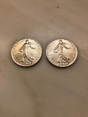 French 2 Francs used 1960 coin