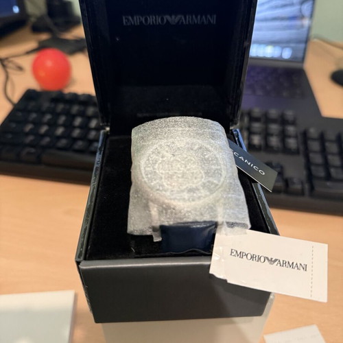 Emporio Armani Open-Heart AR60011 automatic watch new, leather