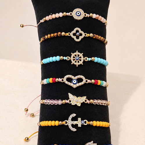 Bracelet set of 7 handmade adjustable colorful bracelets new