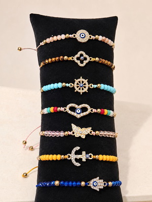 Bracelet set of 7 handmade adjustable colorful bracelets new