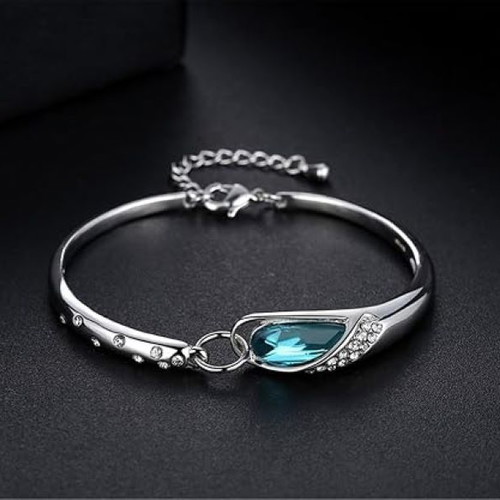 Silver bracelet with zirconia new, blue and silver