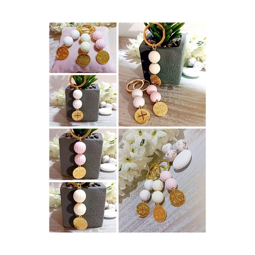 Handmade martyrika keychains with double-sided Konstantinato