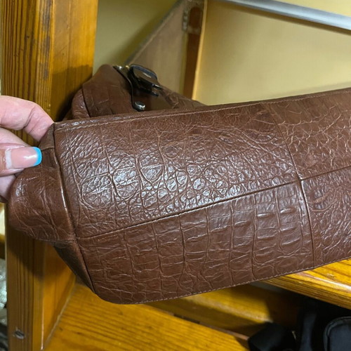 Women's shoulder bag brown natural leather like new
