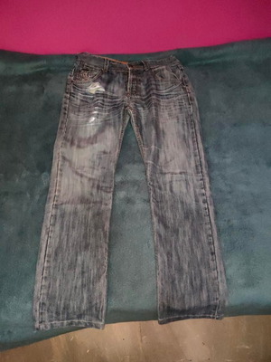 Vintage τζιν παντελόνι MTNG μέγεθος 33 σαν καινούργιο, distressed γκρι-μπλε
