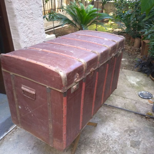 Old used trunk with visible signs of wear