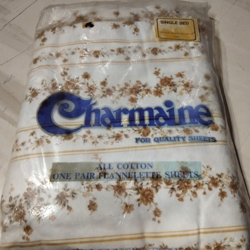 Charmaine Vintage Single Bed Flannelette Sheet Set 100% Cotton New