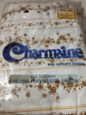 Charmaine Vintage Single Bed Flannelette Sheet Set 100% Cotton New