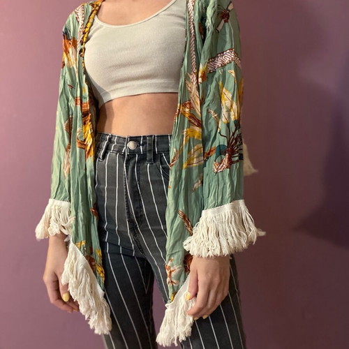 Nidodileda kimono used, green, one size