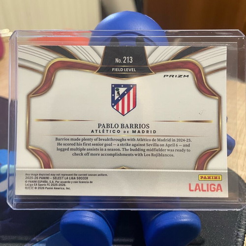 Panini Select 2025-26 La Liga Atletico De Madrid Pablo Barrios Purple Mojo Prizm card like new