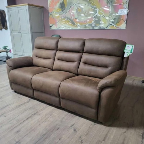 Brown fabric sofa three-seater new