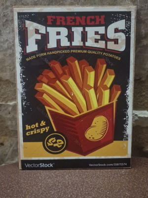 French Fries wooden decorative sign like new