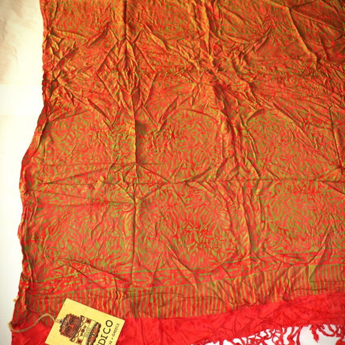 Handmade Batik Silk and Cotton Pareo Scarf SAR107 new, multicolor