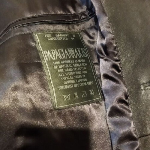 Leather blazer Papagiannakis XXL (56) – genuine black, like new