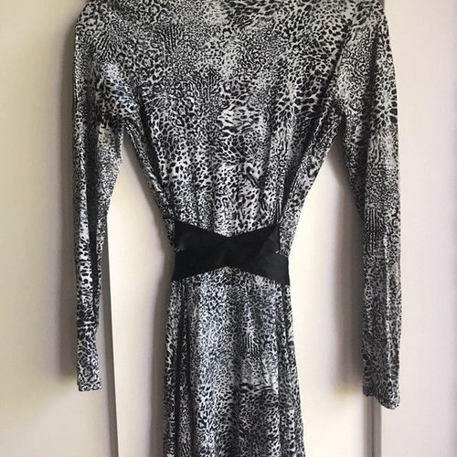 Hype Women's Mini Dress Animal Print Like New With Satin Belt