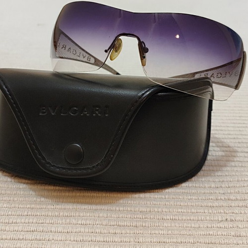 Bvlgari 550 103/8G Vintage Y2K Sunglasses Mask Like New Blue Silver