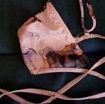 Polymorphic Triangle Bikini Set used, marble print, turquoise and gold
