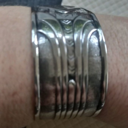 Silver bracelet cuff like new adjustable to wrist size