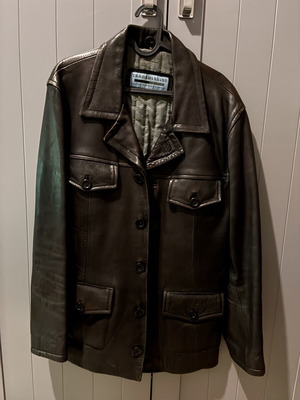 Transmission δερμάτινο jacket τύπου Montgomery σαν καινούργιο, ανδρικό μέγεθος M, μαύρο