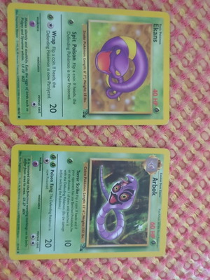 Ekans and Arbok Pokemon cards used