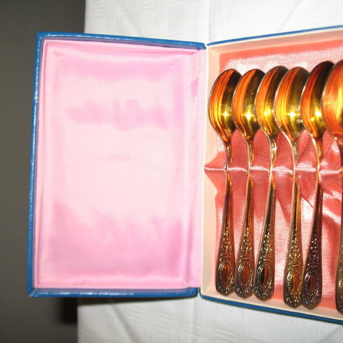 Gold-plated teaspoons new, set of 6, from Soviet Union