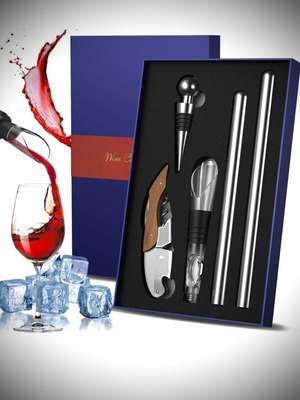 GGUA 5-in-1 Wine Cooler Set new stainless steel