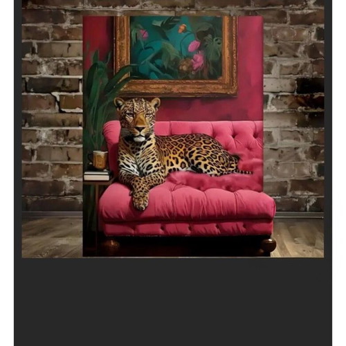 Leopard wall canvas new, medium size 40x30 cm