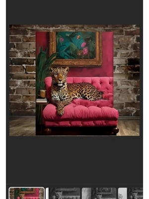 Leopard wall canvas new, medium size 40x30 cm
