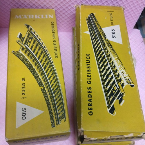 Marklin HO metal train tracks set with switches, curves, straights