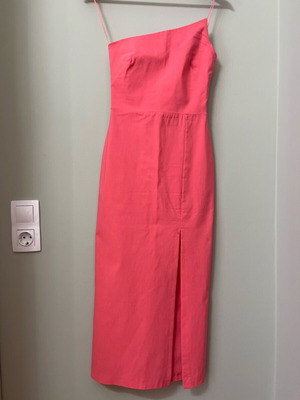 Midi dress like new, slim fit, size S, pink fuchsia watermelon