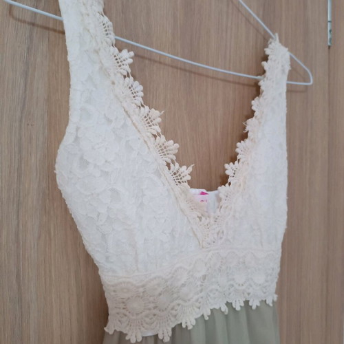 On Line dress size Small like new, beige - ecru with lace