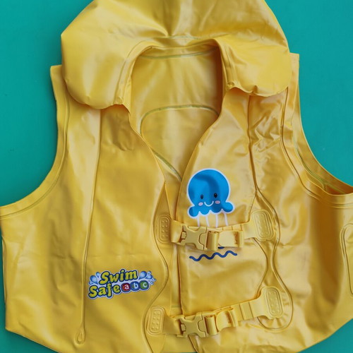 Children's swim learning vest used, yellow, 19-30 kg