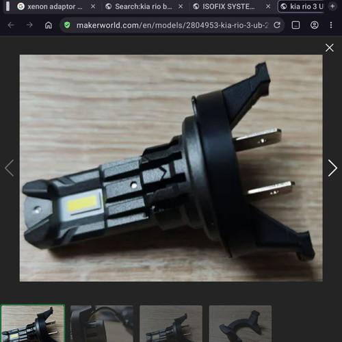 Kia Rio 3 UB H7 adapter for xenon lights 3d printed