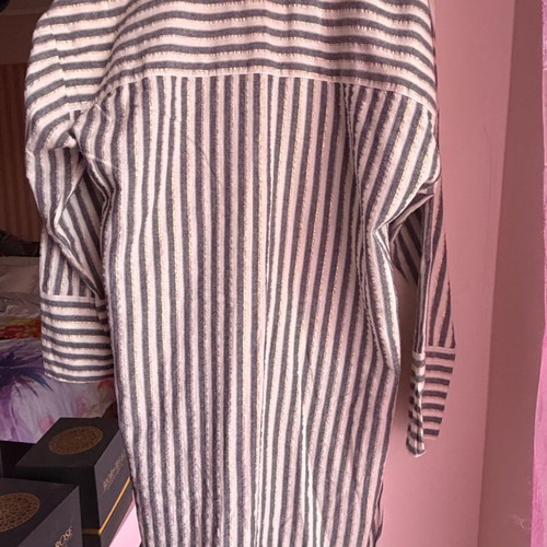 Zara striped beach kaftan tunic size S like new, white and gold