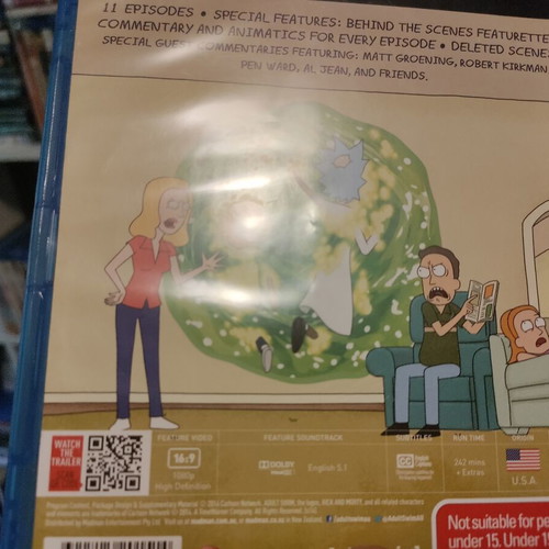 Rick and Morty Season One Blu-Ray like new, Australian import, English subtitles