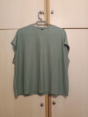 Shein women's green blouse sage with lace texture like new