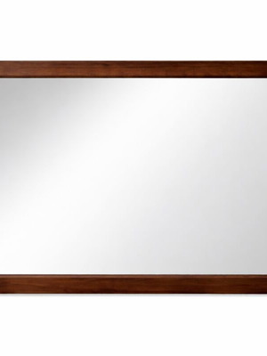 Mirror with dark brown wooden frame like new, 140x100 cm